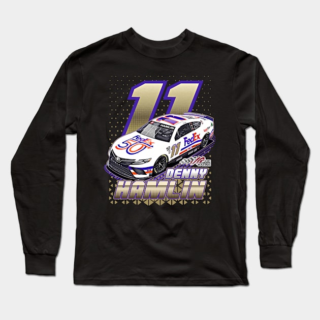 Denny Hamlin 11 Long Sleeve T-Shirt by stevenmsparks